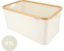 KROMS Wasmand opvouwbaar - Beige - 45L - Laundry basket - Heupwasmand - Opvouwbare wasmand - Opbergmand — afbeelding 1