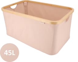 KROMS Wasmand opvouwbaar - Zand - 45L - Laundry basket - Heupwasmand - Opvouwbare wasmand - Opbergmand — thumbnail 1