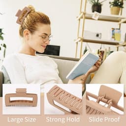 Extra Grote Haarspeld Clips 5 Inch voor Dik en Lang Haar - Sterke Matte Zwarte Klemmen - 6 Stuks — thumbnail 3