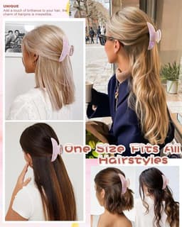 Grote Haarspeld Klauwen In Crescent Vorm Set van 2 voor Dik en Fijn Haar — thumbnail 4
