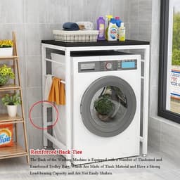 Opbergrek Boven Wasmachine en Droger - Vrijstaand Badkamer Rek Opslag — thumbnail 4