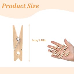 100 Mini Houten Wasknijpers 30mm - Decoratieve Klemmetjes voor Fotowand en Knutselen — thumbnail 2