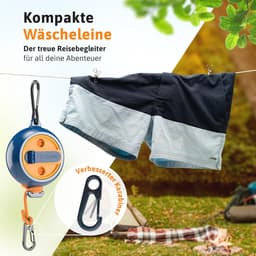 Uitschuifbare Waslijn 10 m - Handzwengel voor Snel Oprollen - 50 kg Draagkracht - Nylon Drooglijn voor Camping en Balkon — thumbnail 5