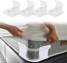 Cosensi - Bedlakenhouders, antislip spanners voor stevige lakhouder - set van 4 - Hoekslot voor 15-30 cm dikke lakhouder - Houdt bedlaken strak op zijn plaats — thumbnail 1