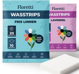 Floretti – Milieuvriendelijke Wasstrips Proefpakket – Fris Linnen & Lavendel – 2x20 wasbeurten – Wasmiddeldoekjes / Wasvellen / Laundry Sheets – Vegan – Ontdek alle geuren | Perfect om te starten — thumbnail 1
