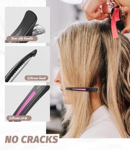 Professionele haarklemmen set van 12 - Antislip haarspelden met siliconen band voor kapsalon en thuisgebruik — thumbnail 2