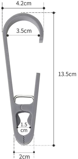 8 Stuks - Handdoekklem - Grote Wasknijper - 4,2*13,5*1,8 cm - Kunststof - Zwart, grijs, groen, wit - Strandhanddoekclips - Badlaken Clips - Grote Winddichte Clip - Ophangklemmen - Plastic Quiltclips — thumbnail 2