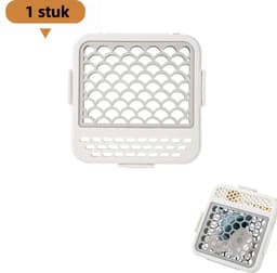 1-delige wasmand voor kleine artikelen - geschikt voor de vaatwasser - geschikt voor bestekdeksels, zilverwerk, cakevormen, lepels - wit — thumbnail 1