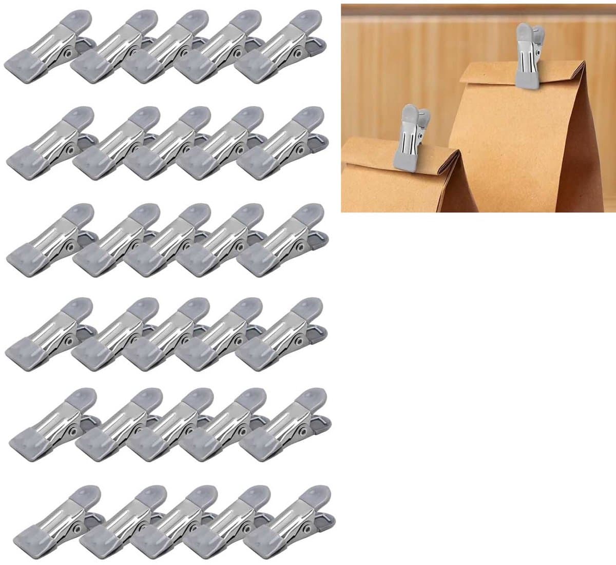 Wasknijpers - wasknijpers klein - Knijpers - handdoekclips - 30 stuks - Handdoekknijpers - sokken clips - sokkenclips - wasknijpers rvs - rvs wasknijpers - 5.5*2.5cm - Grijs — afbeelding 1