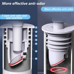 2 stuks - Wasmachine geurdichte afdekking - 35-40 mm - Afdichtingsring - Slangafdichtingsafdekking - Anti-geur wasmachine stop - Universele afvoerset - Anti-Geur Vloer Afvoerkern - Afvoerafsluitplug - Vloerafvoer geur Val - Geurdichte klep - Grijs — thumbnail 3