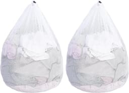 2 Pack Waszakken voor Wasmachine - Grote Mesh Waszakken met Trekoog - 60 x 80cm Extra Grote Waszakken voor Dekbedovertrek - Grote Kleding (Wit) — thumbnail 1