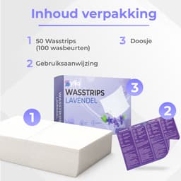 Syllio Wasstrips - 100 Wasbeurten - Lavendel Wasstrips - Wasmiddeldoekjes - Wasdoekjes - Laundry Strips — thumbnail 5