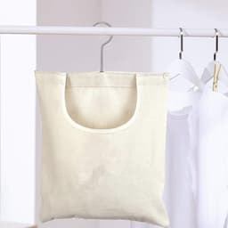Canvas wasknijpertas, wasknijpertashouder, wasknijpertas organizer met haak, draagbare hangende opbergtas voor thuis, balkon en reizen - 1stuk(beige) — thumbnail 3