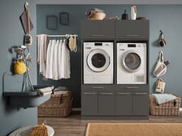 Arkon Duo Wasmachine kast met bovenkasten- Antraciet - Hoogte 200cm — thumbnail 1