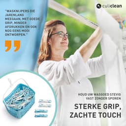 Ecoline Wasknijpers met Mand - 48 Stuks - Groene en Witte Knijpers voor Duurzaam Huishouden — thumbnail 3