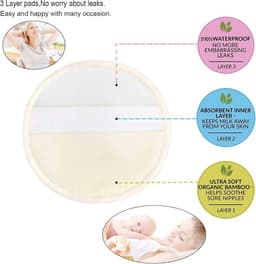 Allecta - Wasbare voedingspads voor borstvoeding met natte tas en waszak - Set van 10 pads — thumbnail 2