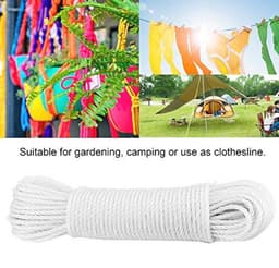 Nylon Waslijn 20m voor Huis, Tuin en Camping - Wit — thumbnail 4