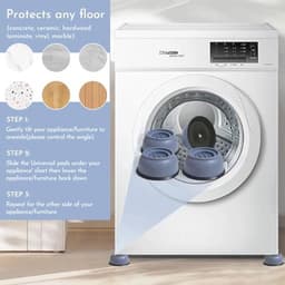 Washer Foot Pads - 4 Piece Anti-Vibration Mat for Washing Machines, Dryers, Refrigerators, and Tables — thumbnail 4