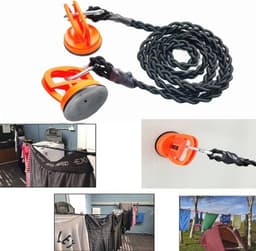 Bungee Cord Reiswaslijn met Zuignappen en Connectoren - Ideaal voor Binnen en Buiten Droogruimte — thumbnail 4