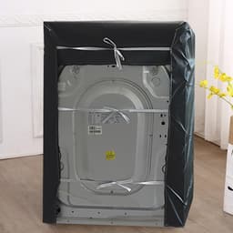 wasmachine hoes - voorlader drogerhoes - waterdicht - stofdicht - zonwerend - Geschikt voor opzet- en droogkasten buiten - geschikt voor de meeste wasmachines en drogers op de markt - 60 x 60 x 88 cm - zwart — thumbnail 2