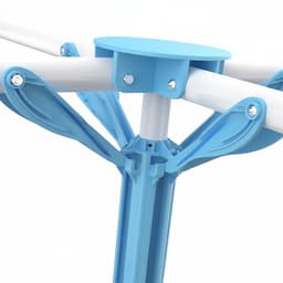 Droogrek inklapbaar - verstelbaar - 80-200 cm - voor kledinghangers - wit-blauw — thumbnail 2