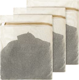 Waszakken - Wasnetten - Set van 3 - 30x40cm - wasnet voor wasmachine - Bescherm je Wasgoed en Wasmachine - herbruikbare en duurzame mesh waszak - Wasnetten met Rits voor Wasgoed - Khaki — thumbnail 1