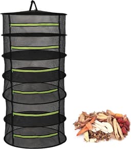 Drying Net for Herbs - 6-Ply Herb Dryer - Hanging Drying Rack with Zip - Foldable Hanging Drying Net for Plants - Spices - Vegetables (6 Layers) — thumbnail 1