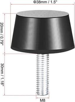 Rubberen Conische Trillingsdemper 4 Stuks M8 23 mm Bout — thumbnail 3