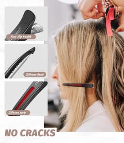 Set van 12 Professionele Haarspeldjes voor Kappers en Thuisgebruik met Antislip Siliconen Band — thumbnail 4