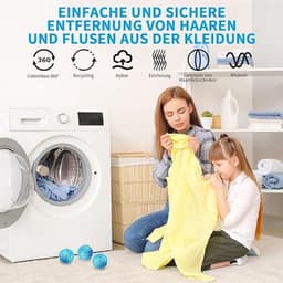12-delige veilige wasmachine-reinigingsset voor huisdierenhaar, inclusief zeer efficiënte pluizenballen en pluizenverzamelaar, pluizenfilter en praktische accessoires voor wasverzorging - Wasmachine-accessoires — thumbnail 2