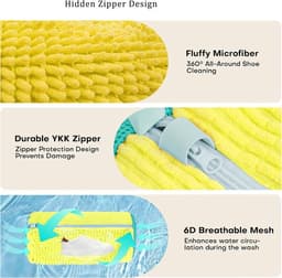 2 stuks gele Wasmand voor Schoenen - Wasmand voor Schoenen - Wasmand voor Wasmachine en Droger - Herbruikbare Wasmanden voor Schoenen, Wasmachinebag voor Wasmachine — thumbnail 3