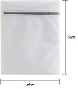 6 stuks - Waszakken - Set waszakken van gaas - Geschikt voor het wassen van delicate kledingstukken, ondergoed, sokken en opslag tijdens het reizen - Middelgroot formaat 40*50 cm - Wit — thumbnail 2