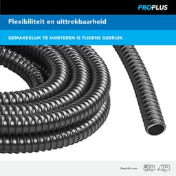 ProPlus Afvalwaterslang - 5 m - Afwatering - Temperatuurbestendig - Flexibel en Uittrekbaar - ø 19 mm - Voor het geleiden van Afvalwater vanuit caravans/campers - Afvoerkanaal - Zwart — thumbnail 2
