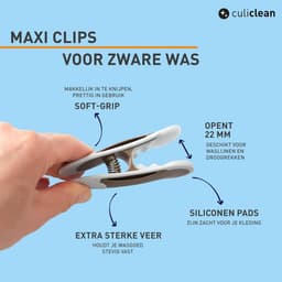 Maxi Clips Wasknijpers voor Zware Kleding - 12 Stuks Zwart-Wit — thumbnail 2