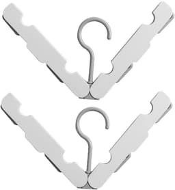 Wasrek inklapbaar - Wasrek Hangend - Draagbare opvouwbare hanger met haak - Ideaal voor op reis, kampeerders, reizigers en kleine ruimtes - Tweedelig pakket - Grijsachtig wit — thumbnail 1