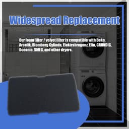 6 stuks - Wasdroger filter - Spons filter - Filter voor droger - Geschikt voor Beko droger filter 2964840200 2964840100 - Vervanging voor Blomberg Grundig Droger verdamper schuim filter - 245*155mm — thumbnail 3