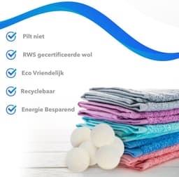 Drogerballen - droogballen - wasdrogerballen - wasdroger ballen - wasbol - wasbollen - wasballen - doseerballen - energiebesparende producten - energiebesparend - duurzaam cadeau - RWS wol - zero waste - wasverzachter - 6 stuks — thumbnail 2