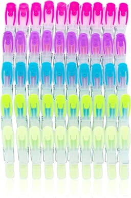 Wasknijpers, krant, set van 50 wasknijpers, wasknijpers van stevig plastic met softgrip gedeelte, plastic poot voor waslijn, droogmolen of wasrek, plastic wasknijpers — thumbnail 1