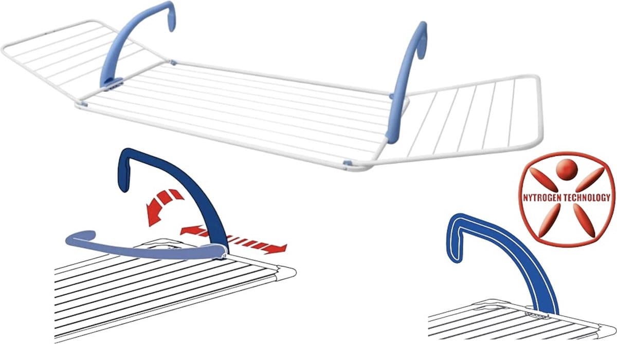 Inklapbaar Droogrek Universeel Wasrek voor in de Badkamer/Tuin/Slaapkamer/Balkon - Aluminium . — afbeelding 1