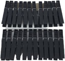Wasknijpers JACYE - Zwart - Kunststof - 24 Stuks - Knijper - Wassen - Was - Knijpers — thumbnail 1