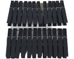 Wasknijpers JACYE - Zwart - Kunststof - 24 Stuks - Knijper - Wassen - Was - Knijpers — afbeelding 1