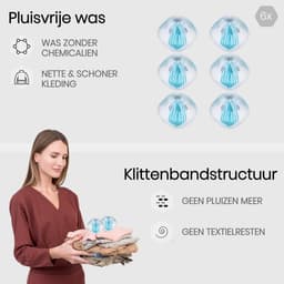 BukkitBow - Pluisballen / Wasballen - Ontpluizer - Pluisverwijderaar - Anti-Pluis Wasbal Set voor Wasmachine/Droger - 6 Stuks — thumbnail 2