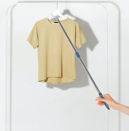 Telescopic Clothesline Support Retractable Clothesline Hanger Adjustable Dressing-Stick Clothes-Drying Hook Rod for Clothes Household 201cm - Drying Rack Clothing Organizer — thumbnail 3