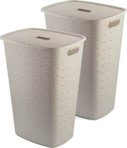 Curver Softex Wasmand met Deksel 56L - 2 stuks - Beige — thumbnail 1