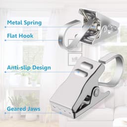 Gordijnclips, 10 Stuks Roestvrijstalen Cliphaken, Gordijnhaken, Kleine Metalen Gordijnklemmen, Roestvrijstalen Klemmen, Voor Raamdecoratie, Foto's Enz — thumbnail 4