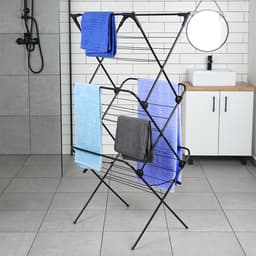 Droogrek Staand Metaal Zwart Verticaal 61x58x136 cm - Droogtoren - Wasrek - Washanger — thumbnail 5