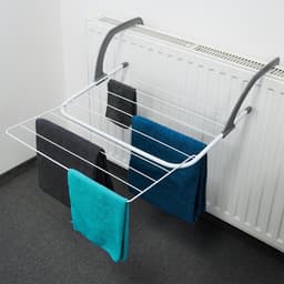 Droogrek voor Radiator Metaal Wit Opvouwbare 55x50,5 cm - Radiatordroger - Wasdroger - Washanger - Balkonwasdroger - Wasrek — thumbnail 4