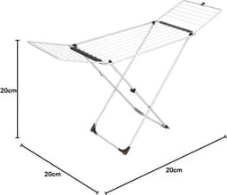 Universeel Stalen Wasrek 18m Drooglijnlengte - Wit - Met Wielen - 129x55 cm — thumbnail 3