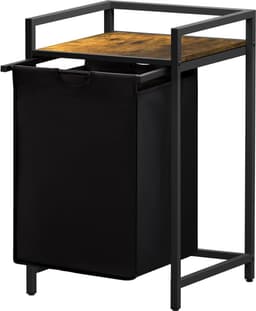 Wassorteerder voor Waskamer en Slaapkamer met Legplank en Dubbele Uittrekbare Uitneembare Zakken 69 L Zwart wassorteerder — thumbnail 1