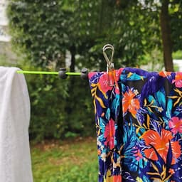 Uittrekbare waslijn 10m - 2 stuks - Camping en reiswaslijn met klemmen - Antislip waslijn voor kamperen, wandelen, hotel, tuin, balkon Waslijn Uittrekbaar — thumbnail 4